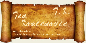 Tea Komlenović vizit kartica